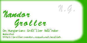 nandor groller business card