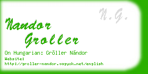 nandor groller business card